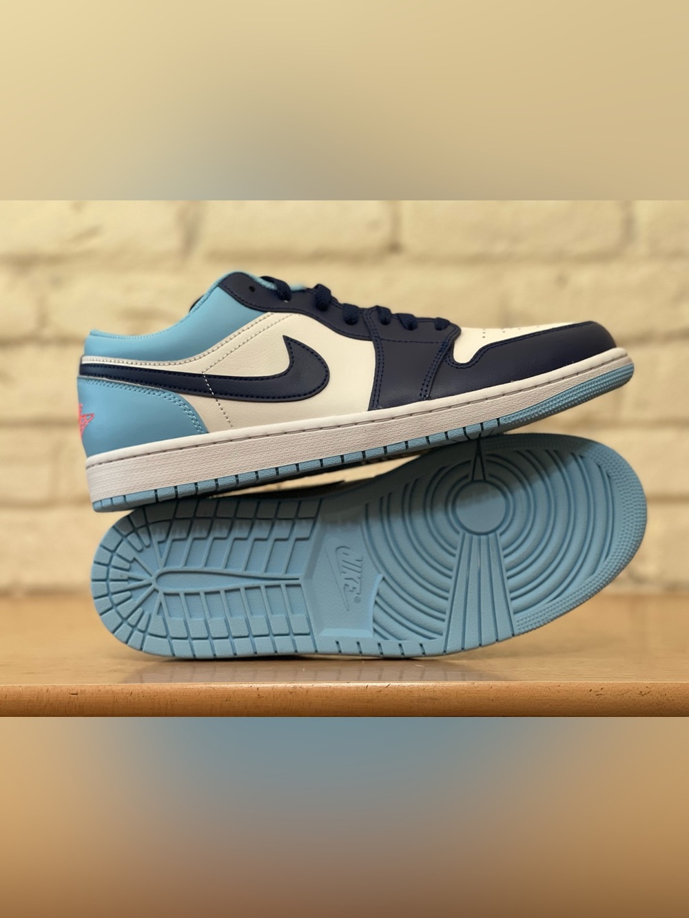 Nike Air Jordan 1 Low Retro Sail Blue Chill White 553558-149 Men Size 11 Shoes